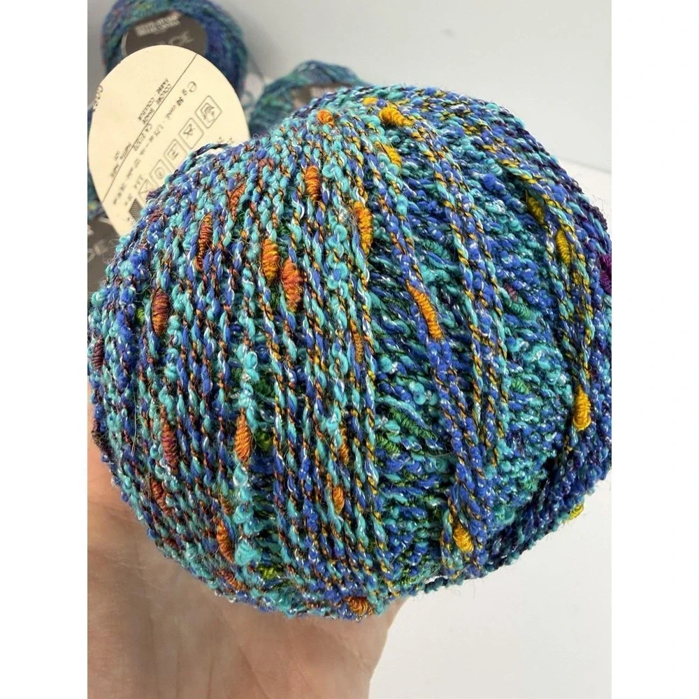 Filatura Di Crosa Yarn Pulce Cotton Nylon Acrylic Lot Of 7 Blues #2